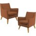Kit 02 Poltronas Decorativas com Pés de Madeira Taroba D02 Veludo Telha C-262 - Lyam Decor