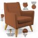 Kit 02 Poltronas Decorativas com Pés de Madeira Taroba D02 Veludo Telha C-262 - Lyam Decor