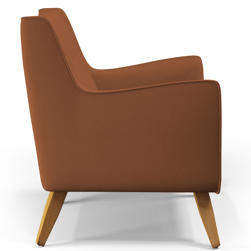 Kit 02 Poltronas Decorativas com Pés de Madeira Taroba D02 Veludo Telha C-262 - Lyam Decor