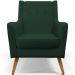 Kit 02 Poltronas Decorativas com Pés de Madeira Taroba D02 Veludo Verde Musgo C-303 - Lyam Decor