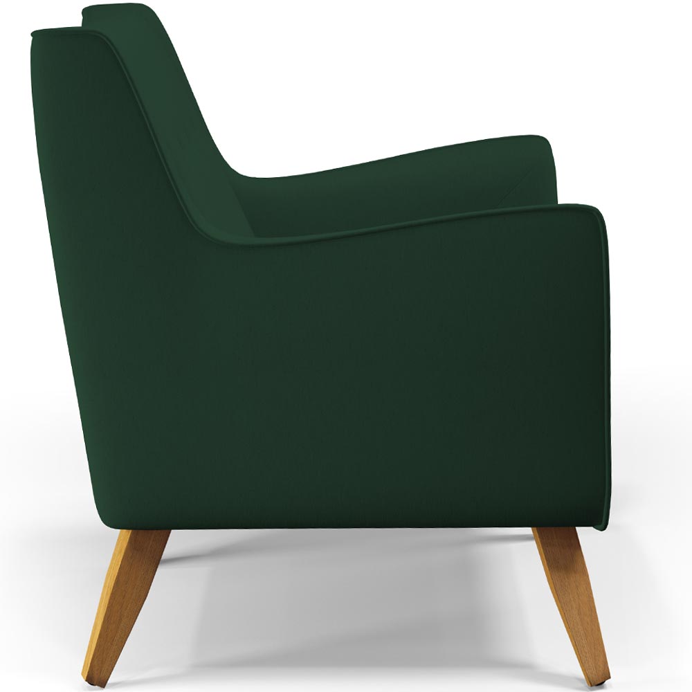 Kit 02 Poltronas Decorativas com Pés de Madeira Taroba D02 Veludo Verde Musgo C-303 - Lyam Decor