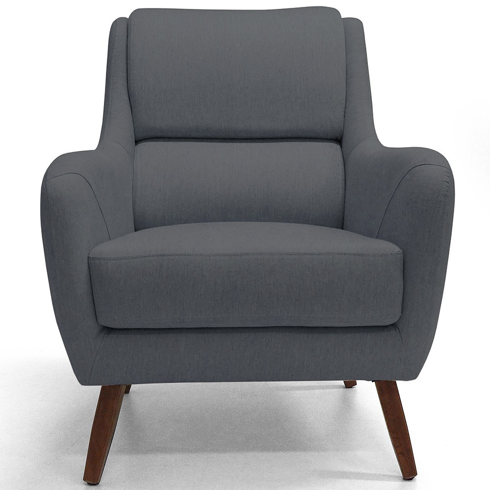 Kit 02 Poltronas Decorativas de Sala de Estar e Recepção Gooby D02 Veludo Cinza C-317 - Lyam Decor