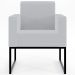 Kit 02 Poltronas Decorativas para Sala Recepção Base Fixa De Metal Helô L02 Linho Cinza - Lyam Decor