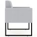 Kit 02 Poltronas Decorativas para Sala Recepção Base Fixa De Metal Helô L02 Linho Cinza - Lyam Decor