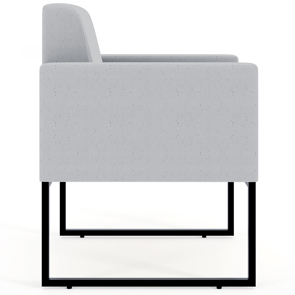 Kit 02 Poltronas Decorativas para Sala Recepção Base Fixa De Metal Helô L02 Linho Cinza - Lyam Decor