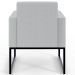 Kit 02 Poltronas Decorativas para Sala Recepção Base Fixa De Metal Helô L02 Linho Cinza - Lyam Decor
