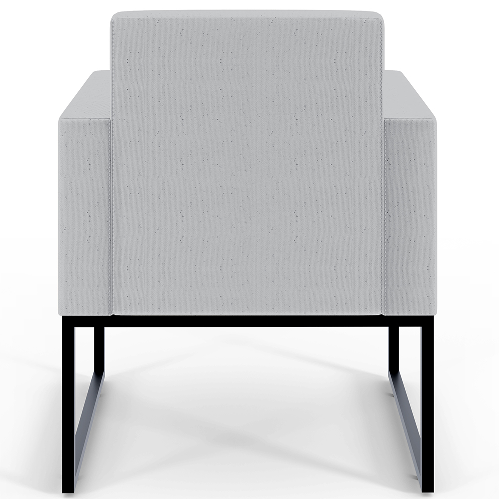 Kit 02 Poltronas Decorativas para Sala Recepção Base Fixa De Metal Helô L02 Linho Cinza - Lyam Decor