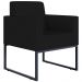 Kit 02 Poltronas Decorativas para Sala Recepção Base Fixa De Metal Helô L02 Suede Preto - Lyam Decor
