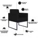 Kit 02 Poltronas Decorativas para Sala Recepção Base Fixa De Metal Helô L02 Suede Preto - Lyam Decor