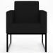 Kit 02 Poltronas Decorativas para Sala Recepção Base Fixa De Metal Helô L02 Suede Preto - Lyam Decor