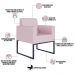 Kit 02 Poltronas Decorativas para Sala Recepção Base Fixa De Metal Helô L02 Suede Rosê - Lyam Decor