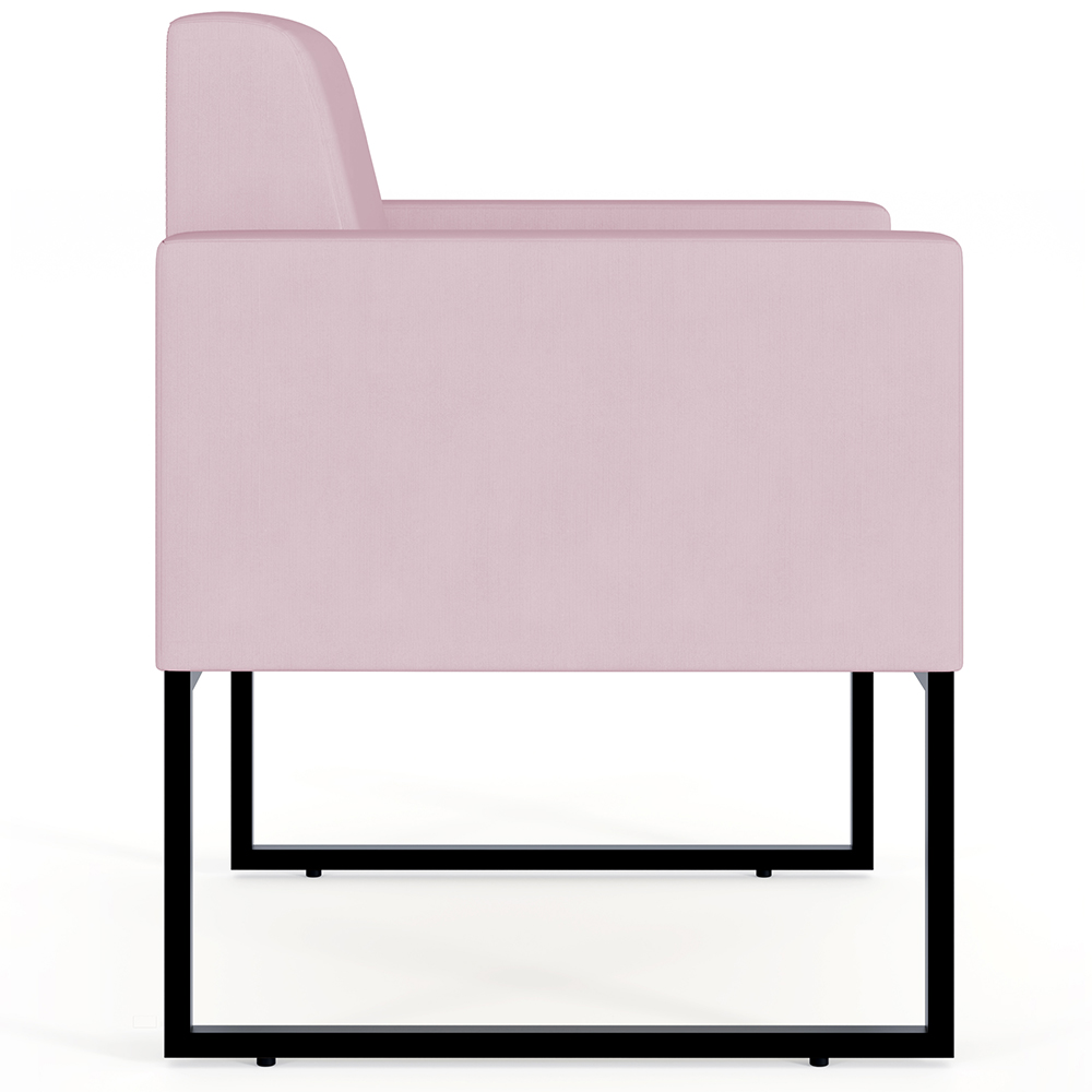 Kit 02 Poltronas Decorativas para Sala Recepção Base Fixa De Metal Helô L02 Suede Rosê - Lyam Decor