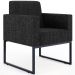 Kit 02 Poltronas Decorativas para Sala Recepção Base Fixa Metal Helô L02 Linho Chumbo - Lyam Decor