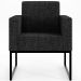 Kit 02 Poltronas Decorativas para Sala Recepção Base Fixa Metal Helô L02 Linho Chumbo - Lyam Decor