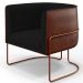 Kit 02 Poltronas Fixas Base Aço Cobre Betina D02 Veludo Preto C-300 Corano Marrom - Lyam Decor