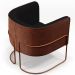 Kit 02 Poltronas Fixas Base Aço Cobre Betina D02 Veludo Preto C-300 Corano Marrom - Lyam Decor