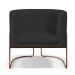 Kit 02 Poltronas Fixas Base Aço Cobre Betina D02 Veludo Preto C-300 Corano Preto - Lyam Decor