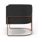 Kit 02 Poltronas Fixas Base Aço Cobre Betina D02 Veludo Preto C-300 Corano Preto - Lyam Decor