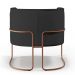 Kit 02 Poltronas Fixas Base Aço Cobre Betina D02 Veludo Preto C-300 Corano Preto - Lyam Decor