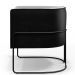 Kit 02 Poltronas Fixas Base Aço Preto Betina D02 Linho Cinza C-315 Corano Preto - Lyam Decor