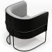 Kit 02 Poltronas Fixas Base Aço Preto Betina D02 Linho Cinza C-315 Corano Preto - Lyam Decor