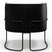 Kit 02 Poltronas Fixas Base Aço Preto Betina D02 Linho Cinza C-315 Corano Preto - Lyam Decor