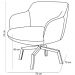 Kit 02 Poltronas Giratória Base Ka Jade D02 Linho Cinza C-315 Tressê Corano Preto - Lyam Decor