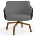 Kit 02 Poltronas Giratória Base Ka Jade D02 Linho Cinza C-416 Tressê Corano Preto - Lyam Decor