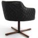 Kit 02 Poltronas Giratória Base X Jade D02 Linho Bege C-129 Tressê Corano Preto - Lyam Decor