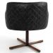Kit 02 Poltronas Giratória Base X Jade D02 Linho Cinza C-315 Tressê Corano Preto - Lyam Decor