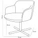 Kit 02 Poltronas Giratória Base X Jade D02 Linho Cinza C-315 Tressê Corano Preto - Lyam Decor