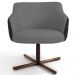 Kit 02 Poltronas Giratória Base X Jade D02 Linho Cinza C-416 Tressê Corano Preto - Lyam Decor