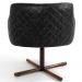 Kit 02 Poltronas Giratória Base X Jade D02 Linho Cinza C-416 Tressê Corano Preto - Lyam Decor