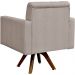 Kit 02 Poltronas Giratórias Base de Madeira Manu L02 Capitonê Linho Bege - Lyam Decor