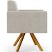 Kit 02 Poltronas Giratórias Sala de Estar Base de Madeira Helô L02 Bouclê Creme - Lyam Decor