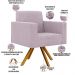 Kit 02 Poltronas Giratórias Sala de Estar Base de Madeira Helô L02 Bouclê Rosê - Lyam Decor