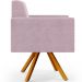 Kit 02 Poltronas Giratórias Sala de Estar Base de Madeira Helô L02 Bouclê Rosê - Lyam Decor