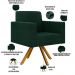 Kit 02 Poltronas Giratórias Sala de Estar Base de Madeira Helô L02 Bouclê Verde - Lyam Decor