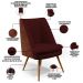 Kit 02 Poltronas Pérsia Fixa Pés Palito D02 Veludo Marsala C-278 Corano Marrom B-38 - Lyam Decor
