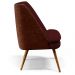 Kit 02 Poltronas Pérsia Fixa Pés Palito D02 Veludo Marsala C-278 Corano Marrom B-38 - Lyam Decor