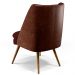 Kit 02 Poltronas Pérsia Fixa Pés Palito D02 Veludo Marsala C-278 Corano Marrom B-38 - Lyam Decor