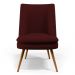 Kit 02 Poltronas Pérsia Fixa Pés Palito D02 Veludo Marsala C-278 Corano Preto B-97 - Lyam Decor
