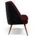 Kit 02 Poltronas Pérsia Fixa Pés Palito D02 Veludo Marsala C-278 Corano Preto B-97 - Lyam Decor