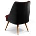 Kit 02 Poltronas Pérsia Fixa Pés Palito D02 Veludo Marsala C-278 Corano Preto B-97 - Lyam Decor