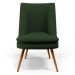 Kit 02 Poltronas Pérsia Pés Palito D02 Linho Verde Musgo C-117 Corano Marrom B-38 - Lyam Decor