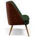 Kit 02 Poltronas Pérsia Pés Palito D02 Linho Verde Musgo C-117 Corano Marrom B-38 - Lyam Decor