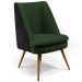 Kit 02 Poltronas Pérsia Pés Palito D02 Linho Verde Musgo C-117 Corano Preto B-97 - Lyam Decor