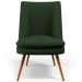 Kit 02 Poltronas Pérsia Pés Palito D02 Linho Verde Musgo C-117 Corano Preto B-97 - Lyam Decor