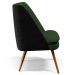 Kit 02 Poltronas Pérsia Pés Palito D02 Linho Verde Musgo C-117 Corano Preto B-97 - Lyam Decor