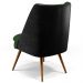 Kit 02 Poltronas Pérsia Pés Palito D02 Linho Verde Musgo C-117 Corano Preto B-97 - Lyam Decor